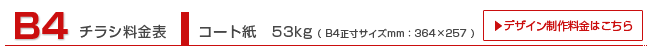 B4チラシ印刷料金表 B4チラシ印刷料金表