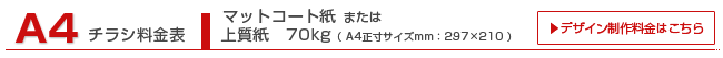 A4チラシ マットコート紙,上質紙70kg A4チラシ マットコート紙,上質紙70kg
