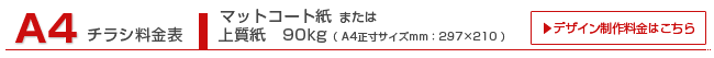 A4チラシ マットコート紙,上質紙90kg A4チラシ マットコート紙,上質紙90kg